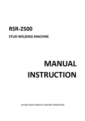 Westweld RSR-2500 Manual Instruction