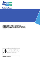 Doosan G655XW Operation & Maintenance Manual