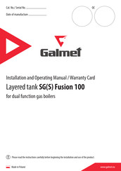 Galmet SG Fusion 100 Installation And Operating Manual