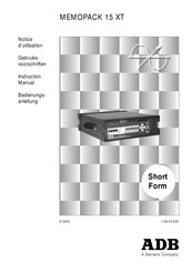 Siemens ADB MEMOPACK 15 XT Instruction Manual