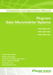 Plugreen PGM-260P-230 Installation And Operation Manual