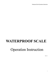 Sahaphan KW1000G-6 Operation Instruction Manual