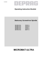 Deprag MICROMAT-ULTRA 345-300-31UL Operating Instruction Booklet
