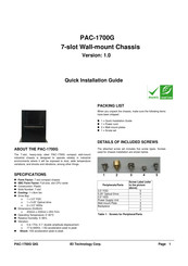 IEI Technology PAC-1700G Quick Installation Manual
