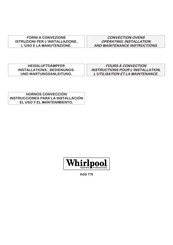 Whirlpool AGS 776 Operating, Installation And Maintenance Instructions