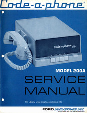 Ford Code-a-phone 200A Service Manual