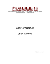Acces PCI-IDIO-16 User Manual