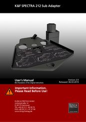 KLING & FREITAG SPECTRA 212 Sub-Adapter User Manual