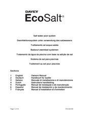 Davey Water Products EcoSalt DES26CE Owner's Manual