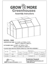ACF Greenhouses 2533080 Assembly Instructions Manual