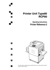 Ricoh RCP80 Operating Instructions Manual