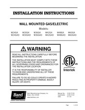 Bard W36G4-A Installation Instructions Manual