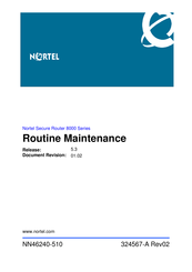 Nortel Secure Router 8000 Series Routine Maintenance