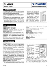 Visonic CL-4WB Installation Instructions
