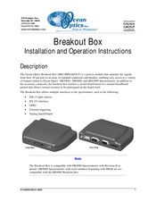 Halma Ocean Optics HR4-BREAKOUT Installation And Operation Instructions Manual