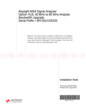 Keysight MXA 902 Series Installation Note