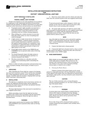 Federal Signal Corporation VECTOR Installation And Maintenance Instructions