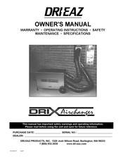 Dri-Eaz Dri-X Airchanger Owner's Manual