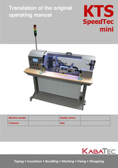 KabaTec KTS SpeedTec mini Translation Of The Original Operating Manual