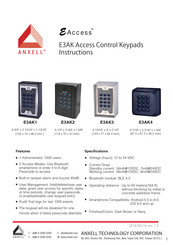 ANXELL E-Access E3AK Series Instructions Manual