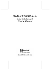 Leadtek WinFast K7NCR18 Series User Manual