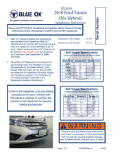 Blue Ox BX2610 Installation Instructions Manual
