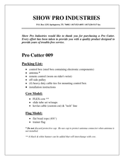 Show Pro Industries Pro Cutter 009 Manual