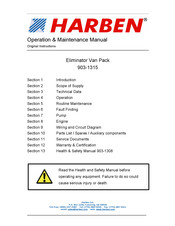 HARBEN Eliminator VanPack Operation & Maintenance Manual