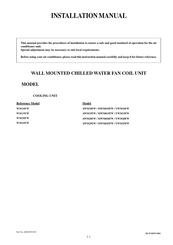 Acson international AWM10FW Installation Manual