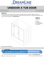 Dreamline Unidoor-X D58580 Series Installation Instructions Manual