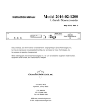 Cross Technologies 2016-02-1200 Instruction Manual