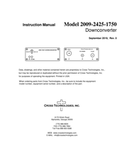 Cross Technologies 2009-2425-1750 Instruction Manual