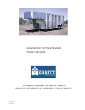 Merritt GOOSENECK LIVESTOCK TRAILER Owner's Manual
