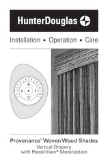 HunterDouglas Provenance PowerView Woven Wood Shades Installation Operation Care