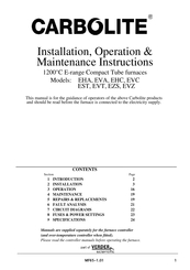 Carbolite EVT 12/600 Installation, Operation & Maintenance Instructions Manual