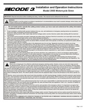 Code 3 3955 Installation And Operation Instructions Manual
