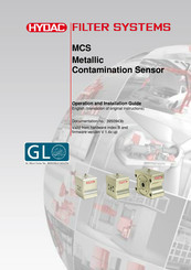 Hydac MCS 15 series Operation And Installation Manual