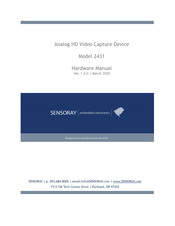 Sensoray 2431 Hardware Manual