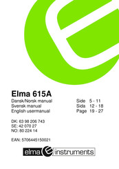 Elma Instruments 615A User Manual