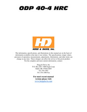 HOGG & DAVIS ODP 40-4 HRC Manual
