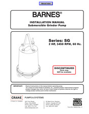 CRANE PUMPS & SYSTEMS BARNES SG2032L Installation Manual