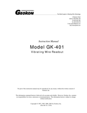 Geokon GK-401 Instruction Manual