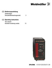 Weidmüller DPA/DMA Operating Instructions Manual