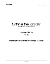 Toshiba Strata CTX Series Installation And Maintenance Manual