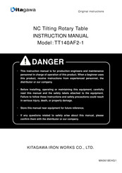 Kitagawa TT140AF2-1 Instruction Manual