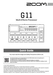 Zoom G11 Manuals | ManualsLib