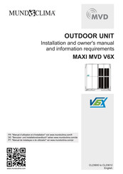 mundoclima MAXI MVD V6X Installation And Owner's Manual And Information Requirements