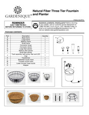 GARDENIQUE DCIPF3 Assembly Instruction Manual