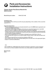 BMW 84 64 0 301 448 Parts And Accessories Installation Instructions