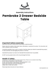 Happybeds Pembroke 2 Drawer Bedside Table Assembly Instructions Manual